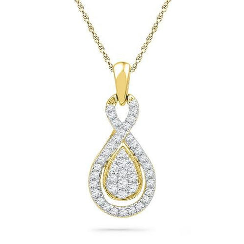 10K Yellow-gold 0.33CTW DIAMOND FASHION PENDANT