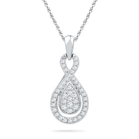 10KT White Gold 0.33CTW DIAMOND FASHION PENDANT