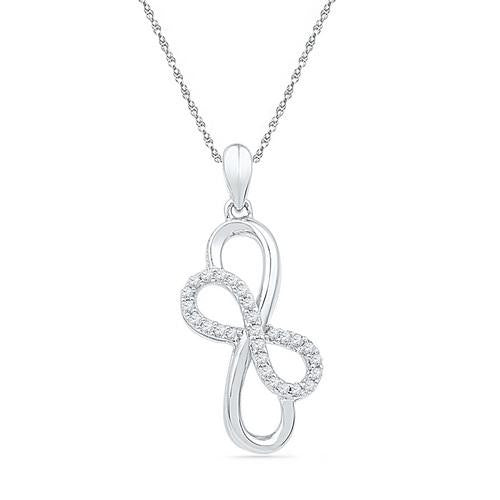 10KT White Gold 0.16CTW DIAMOND FASHION PENDANT