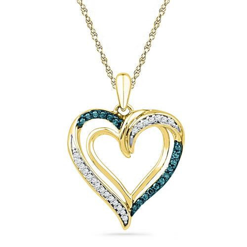 10K Yellow-gold 0.16CTW DIAMOND FASHION PENDANT