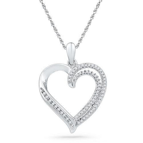 10KT White Gold 0.25CTW DIAMOND FASHION PENDAN