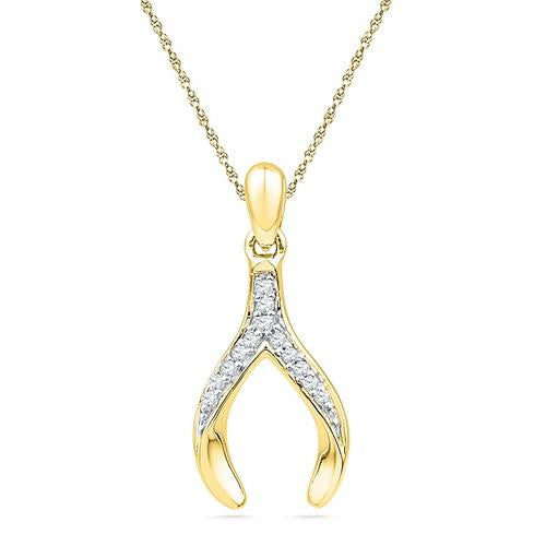 10K Yellow-gold 0.05CTW DIAMOND FASHION PENDANT