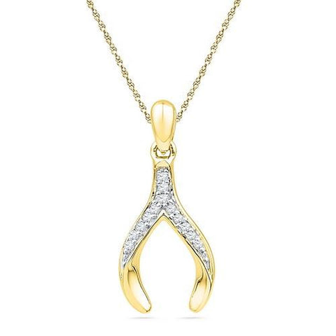 10K Yellow-gold 0.05CTW DIAMOND FASHION PENDANT