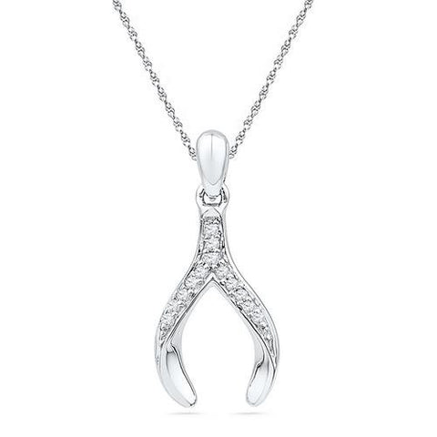 10KT White Gold 0.05CTW DIAMOND FASHION PENDANT