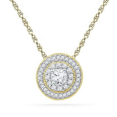 10K Yellow-gold 0.50CTW DIAMOND FASHION PENDANT