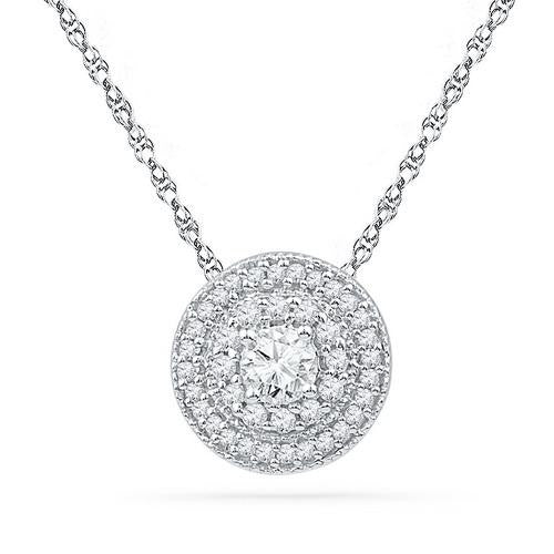 10KT White Gold 0.50CTW DIAMOND FASHION PENDANT