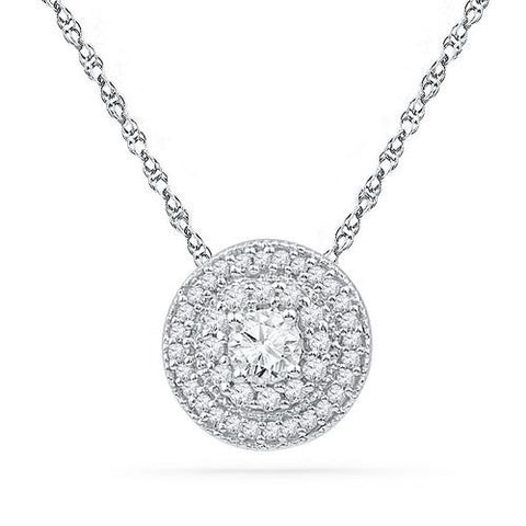 10KT White Gold 0.50CTW DIAMOND FASHION PENDANT