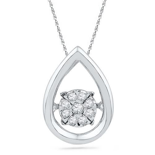 10KT White Gold 0.08CTW DIAMOND FASHION PENDANT