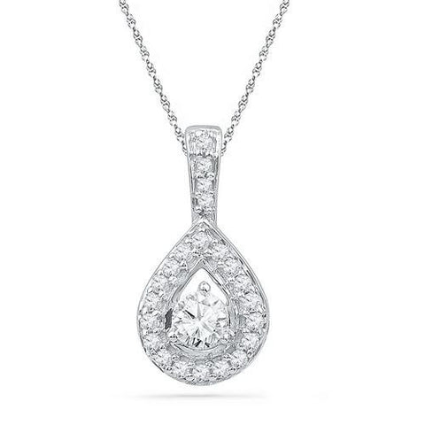 10KT White Gold 0.33CTW DIAMOND FASHION PENDANT