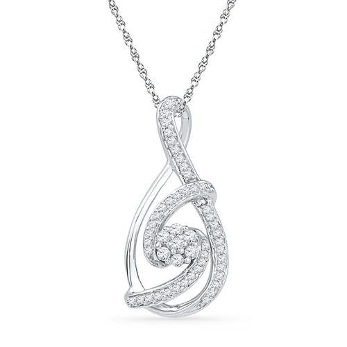 10KT White Gold 0.25CTW DIAMOND FASHION PENDANT