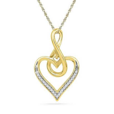 10K Yellow-gold 0.07CTW DIAMOND FASHION PENDANT