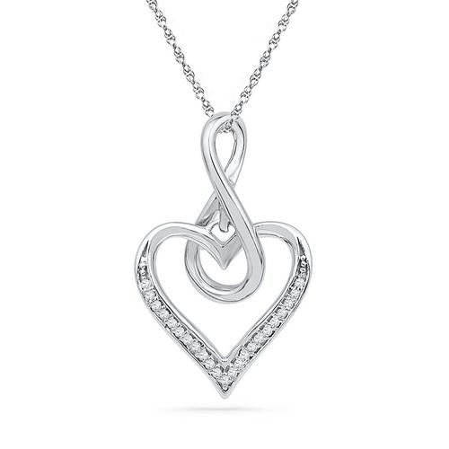 10KT White Gold 0.07CTW DIAMOND FASHION PENDANT