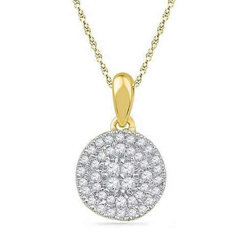 10K Yellow-gold 0.25CTW DIAMOND FASHION PENDANT