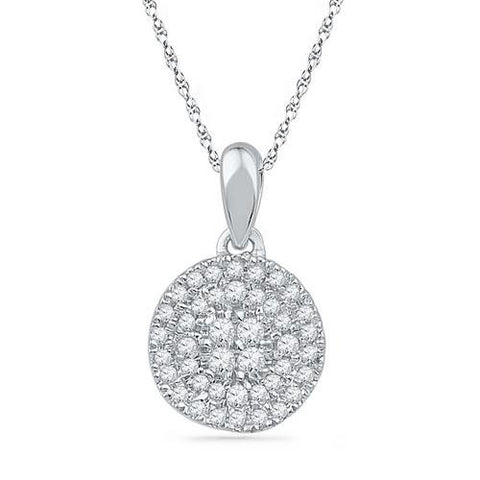 10KT White Gold 0.25CTW DIAMOND FASHION PENDANT