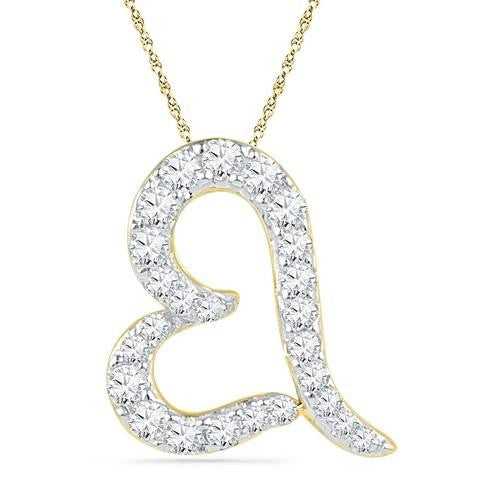 10K Yellow-gold 0.16CTW DIAMOND FASHION PENDANT