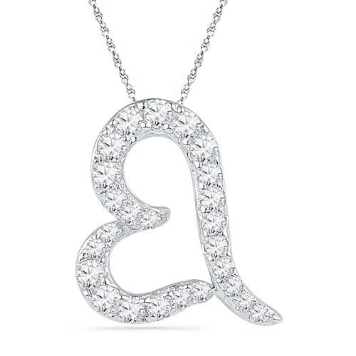 10KT White Gold 0.16CTW DIAMOND FASHION PENDANT