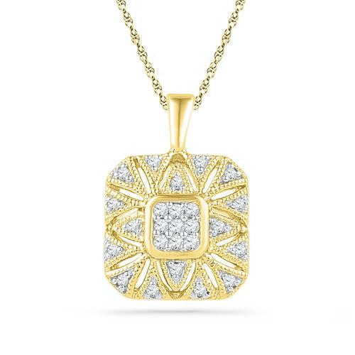 10K Yellow-gold 0.16CTW DIAMOND FASHION PENDANT