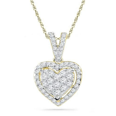 10K Yellow-gold 0.20CTW DIAMOND FASHION PENDANT