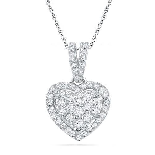 10KT White Gold 0.20CTW DIAMOND FASHION PENDANT