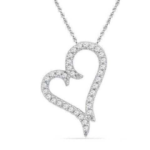 10KT White Gold 0.20CTW DIAMOND FASHION PENDANT