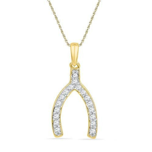 10K Yellow-gold 0.16CTW DIAMOND FASHION PENDANT