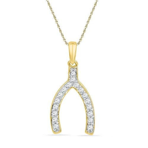 10K Yellow-gold 0.16CTW DIAMOND FASHION PENDANT