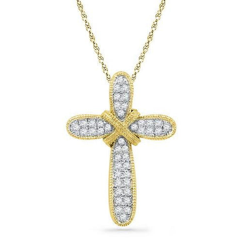 10K Yellow-gold 0.16CTW DIAMOND FASHION PENDANT