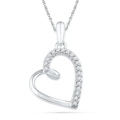 10KT White Gold 0.10CTW DIAMOND FASHION PENDANT