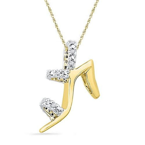 10K Yellow-gold 0.05CTW DIAMOND FASHION PENDANT