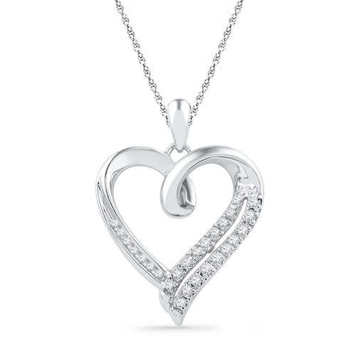 10KT White Gold 0.10CTW DIAMOND FASHION PENDANT