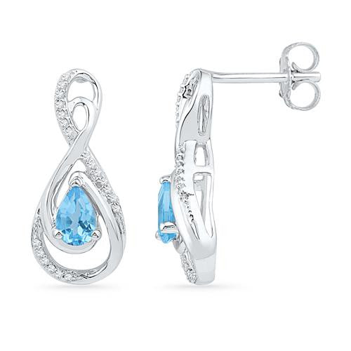 10KT White Gold 0.12CTW-Diamond 0.96CT-BT EARRING