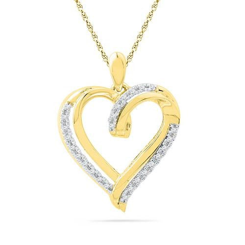 10K Yellow-gold 0.10CTW DIAMOND FASHION PENDANT