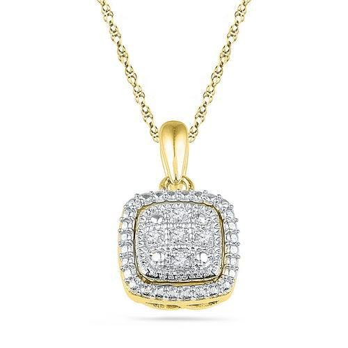 10K Yellow-gold 0.03CTW DIAMOND FASHION PENDANT