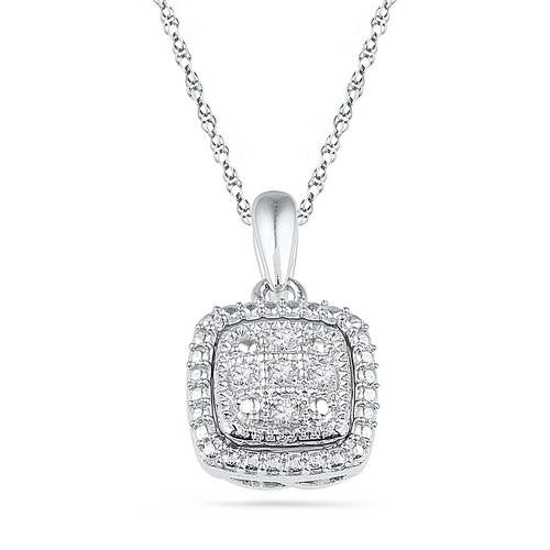 10KT White Gold 0.03CTW DIAMOND FASHION PENDANT