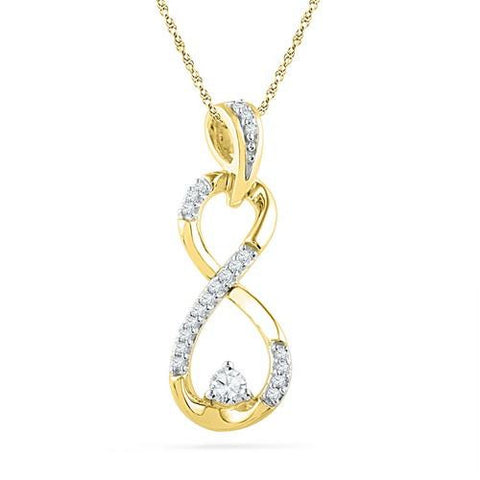 10K Yellow-gold 0.20CTW DIAMOND FASHION PENDANT