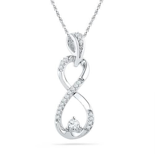 10KT White Gold 0.20CTW DIAMOND FASHION PENDANT