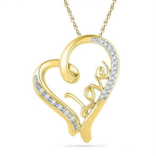 10K Yellow-gold 0.10CTW DIAMOND FASHION PENDANT