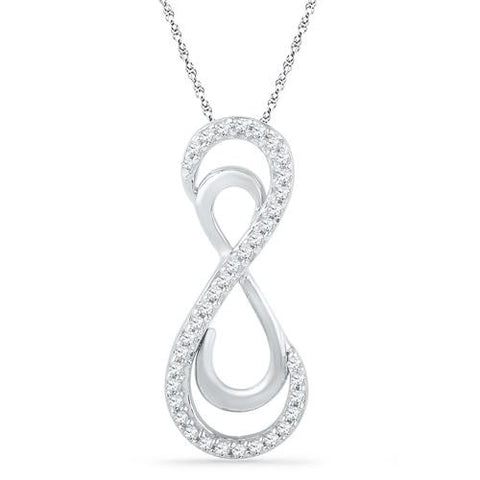 10KT White Gold 0.10CTW DIAMOND FASHION PENDANT