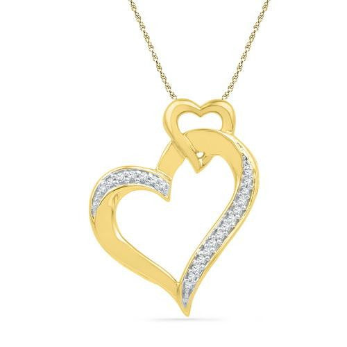 10K Yellow-gold 0.10CTW DIAMOND FASHION PENDANT