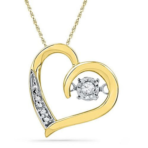 10K Yellow-gold 0.04CTW DIAMOND FASHION PENDANT