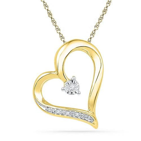 10K Yellow-gold 0.01CTW DIAMOND FASHION PENDANT