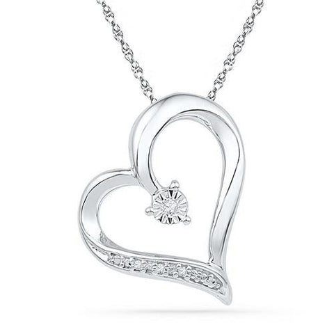 10KT White Gold 0.01CTW DIAMOND FASHION PENDANT