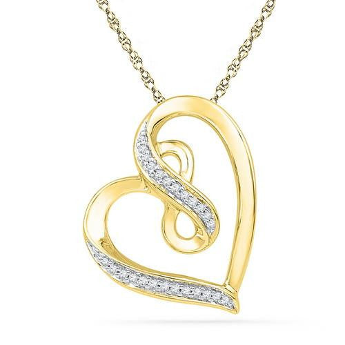 10K Yellow-gold 0.10CTW DIAMOND FASHION PENDANT