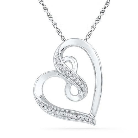 10KT White Gold 0.10CTW DIAMOND FASHION PENDANT