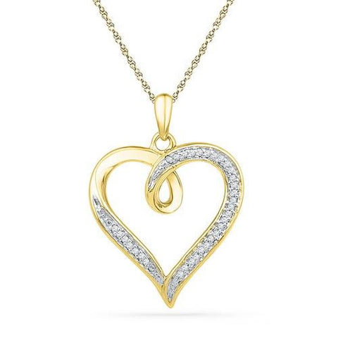 10K Yellow-gold 0.10CTW DIAMOND FASHION PENDANT