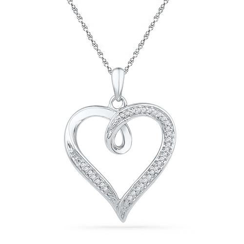 10KT White Gold 0.10CTW DIAMOND FASHION PENDANT