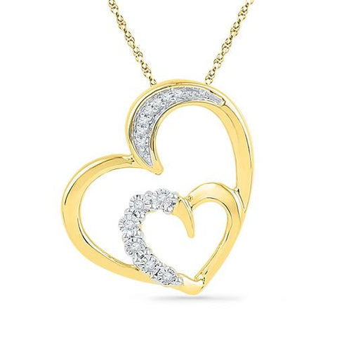 10K Yellow-gold 0.04CTW DIAMOND FASHION PENDANT