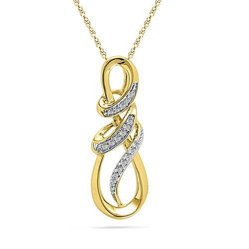 10K Yellow-gold 0.10CTW DIAMOND FASHION PENDANT