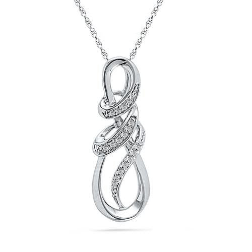 10KT White Gold 0.10CTW DIAMOND FASHION PENDANT