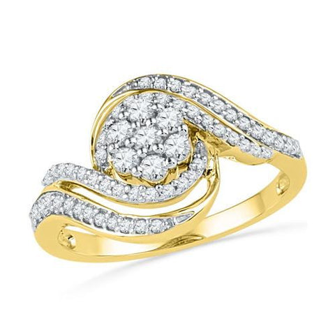 10K Yellow-gold 0.50CTW DIAMOND FASHION RING